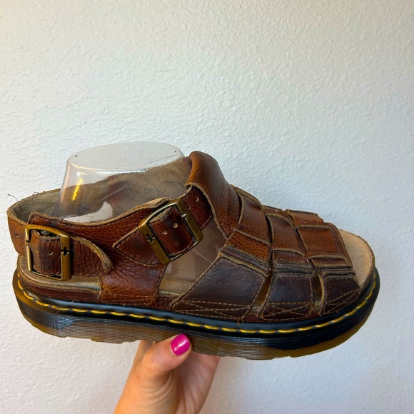 RARE Vintage Dr Martens Fisherman Sandals 90s  Brown Leather Chunky size 9 - Picture 9 of 15